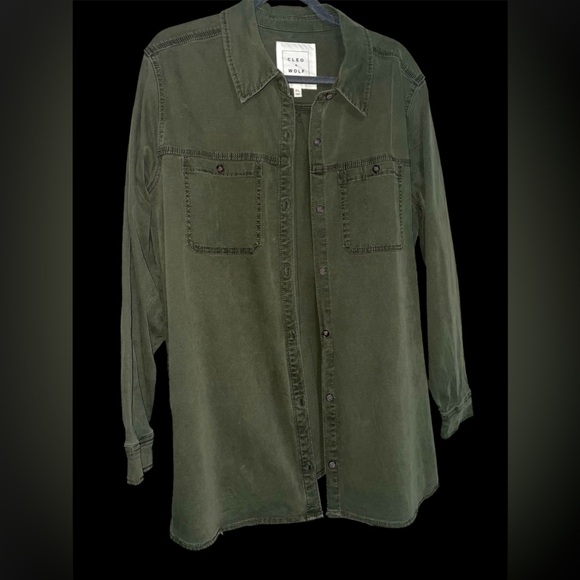 Cleo + Wolf Olive Shacket - XL - Picture 6 of 14